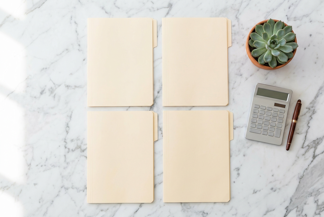 Flat-lay of four AIG Domestic Helper Insurance plan tiers laid out for side-by-side comparison