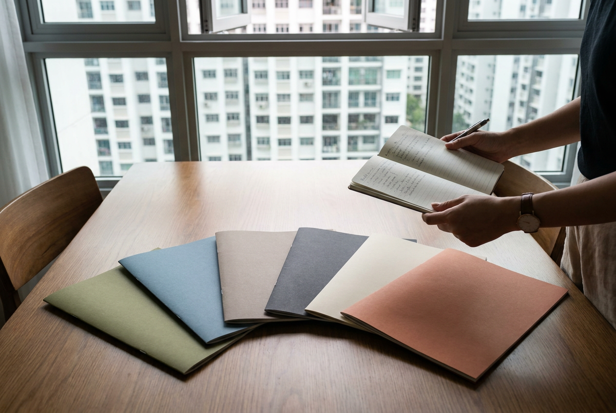 Six named-insurer brochures fanned out for side-by-side maid insurance comparison