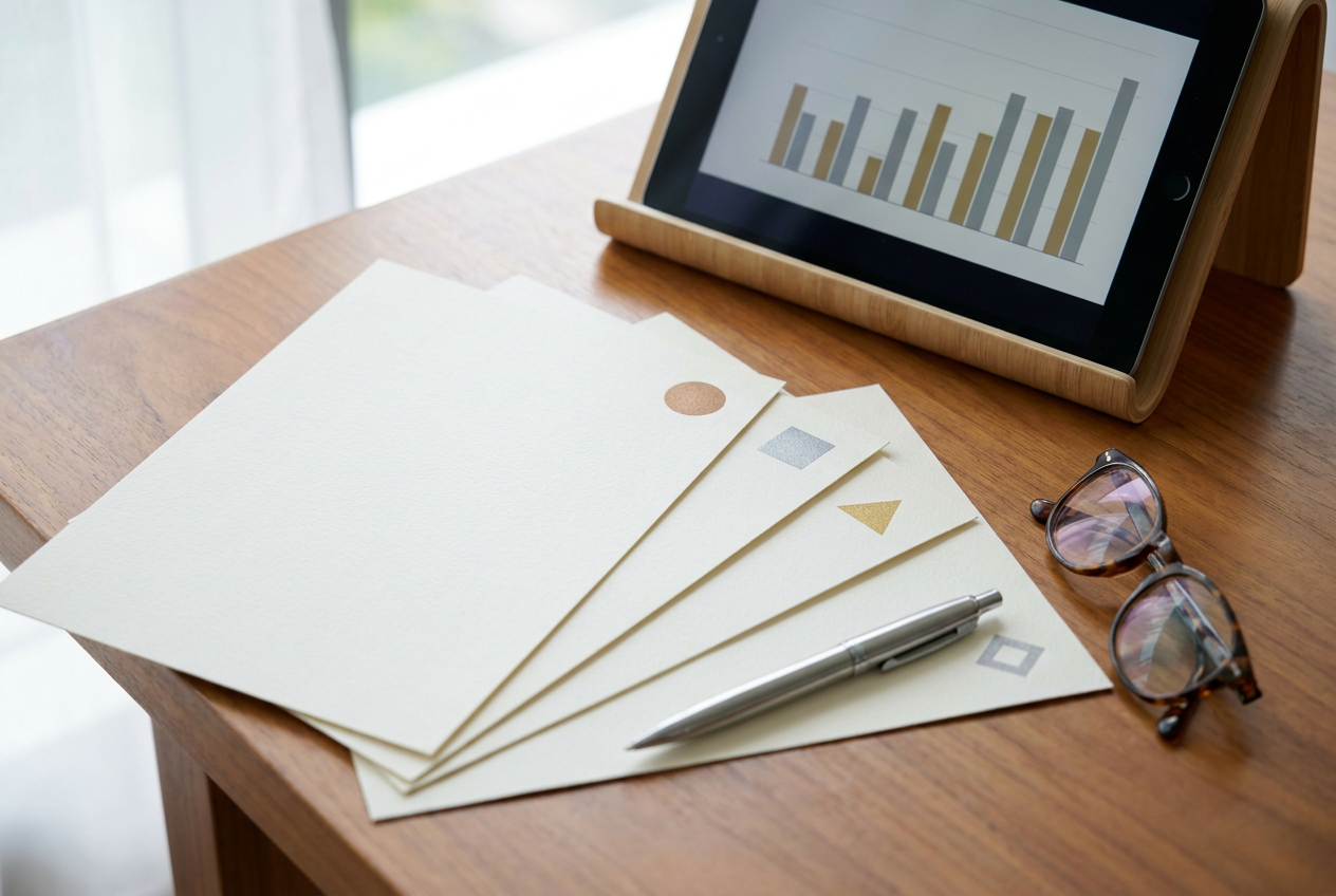 Four printed insurance plan documents fanned out on a wooden desk for comparison