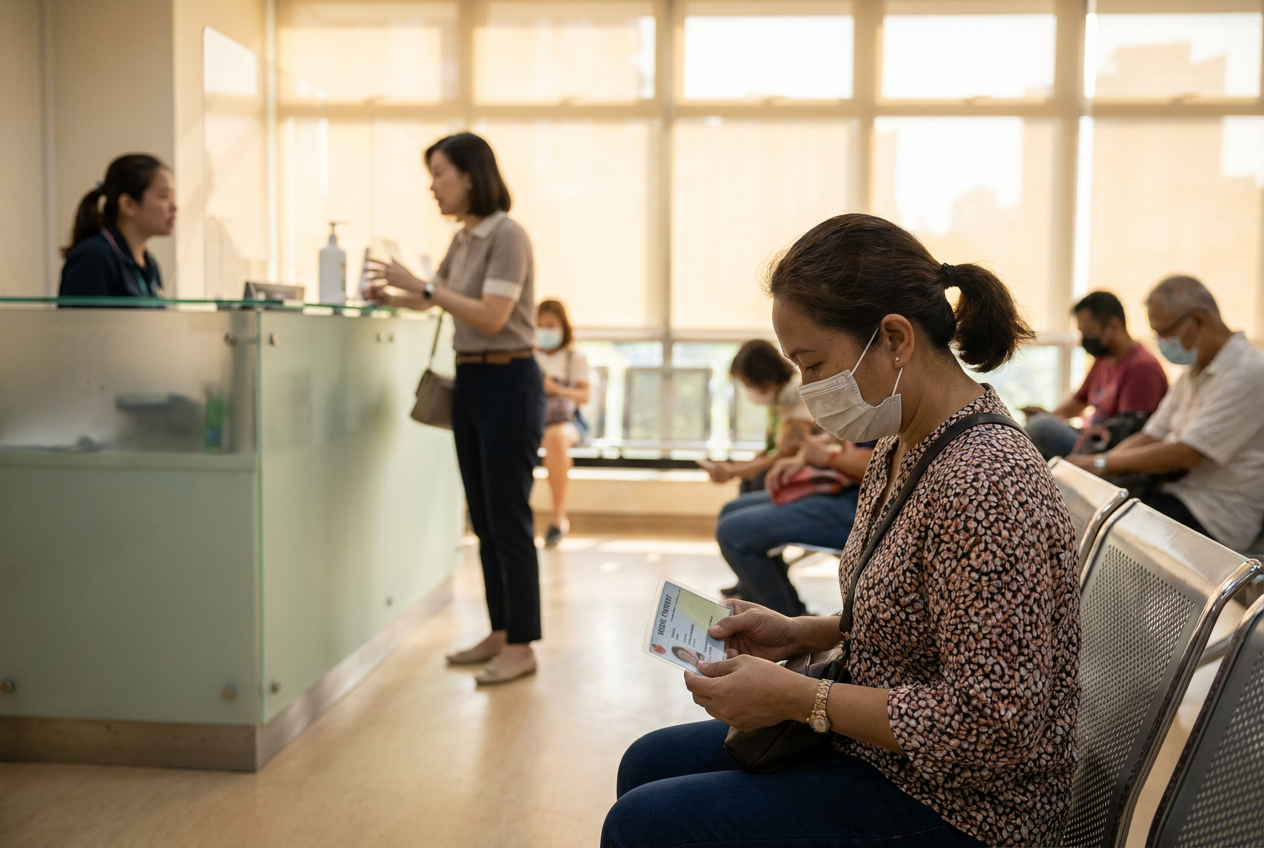 Singapore employer accompanying her domestic helper to a GP clinic for a medical consultation under MOM employer obligations