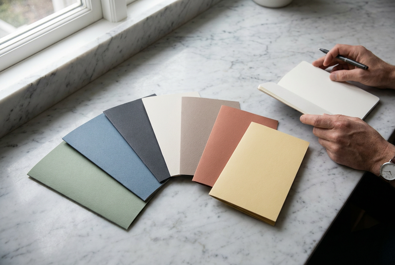 Seven insurer brochures fanned for side-by-side comparison