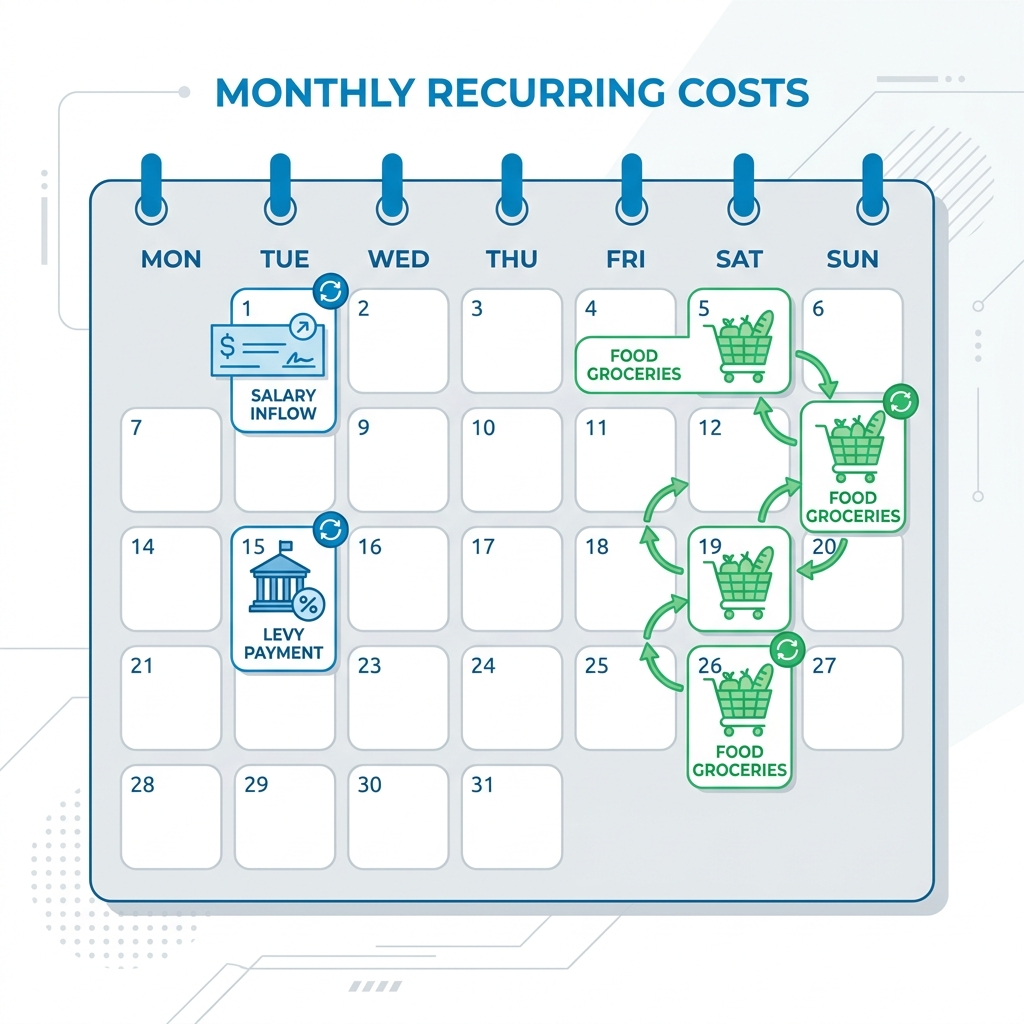 Monthly recurring costs of a domestic helper in Singapore