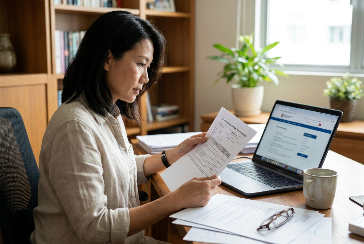 Singapore employer reviewing FDW employment history records on MOM e-Services portal
